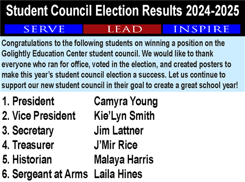 GEC Student Council 2024-2025 OFFICERS